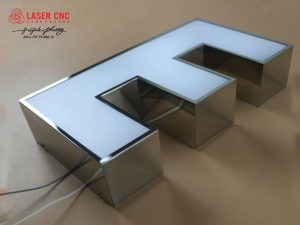 Chữ inox mặt mica