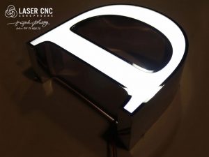 Chữ inox mặt mica led