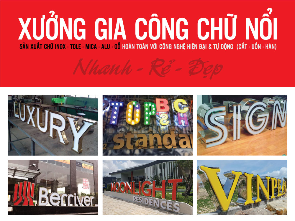 Gia công chữ inox
