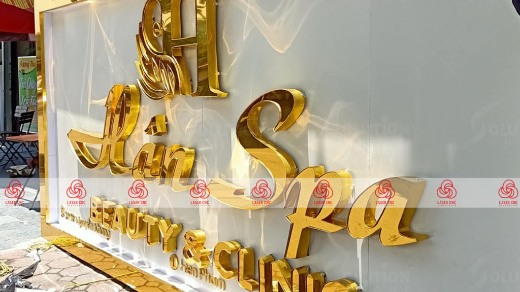 Bảng hiệu Spa chữ inox