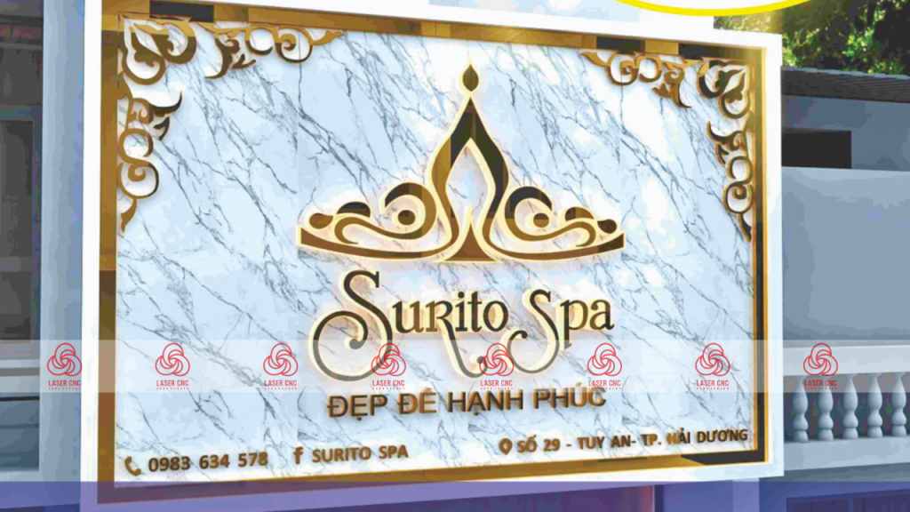 Bảng hiệu Spa chữ inox