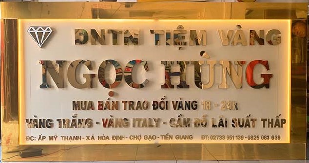 Bảng hiệu tiệm bàng inox