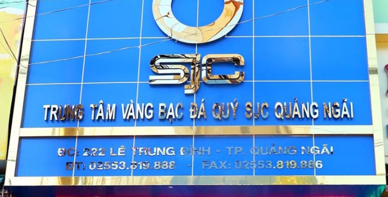 Bảng hiện tiệm vàng SJC chữ inox