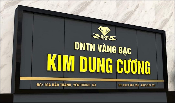 Bảng hiệu tiệm vàng chất liệu mica